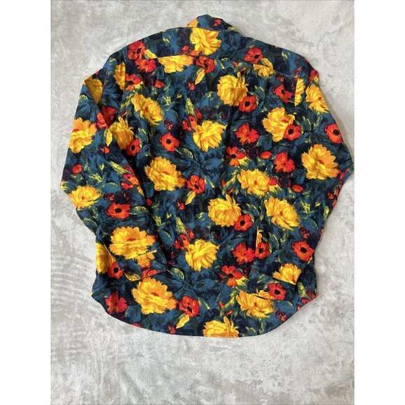 Men’s J.crew Mid Weight Flannel Classic Multicolored Floral Size Medium - Picture 8 of 11